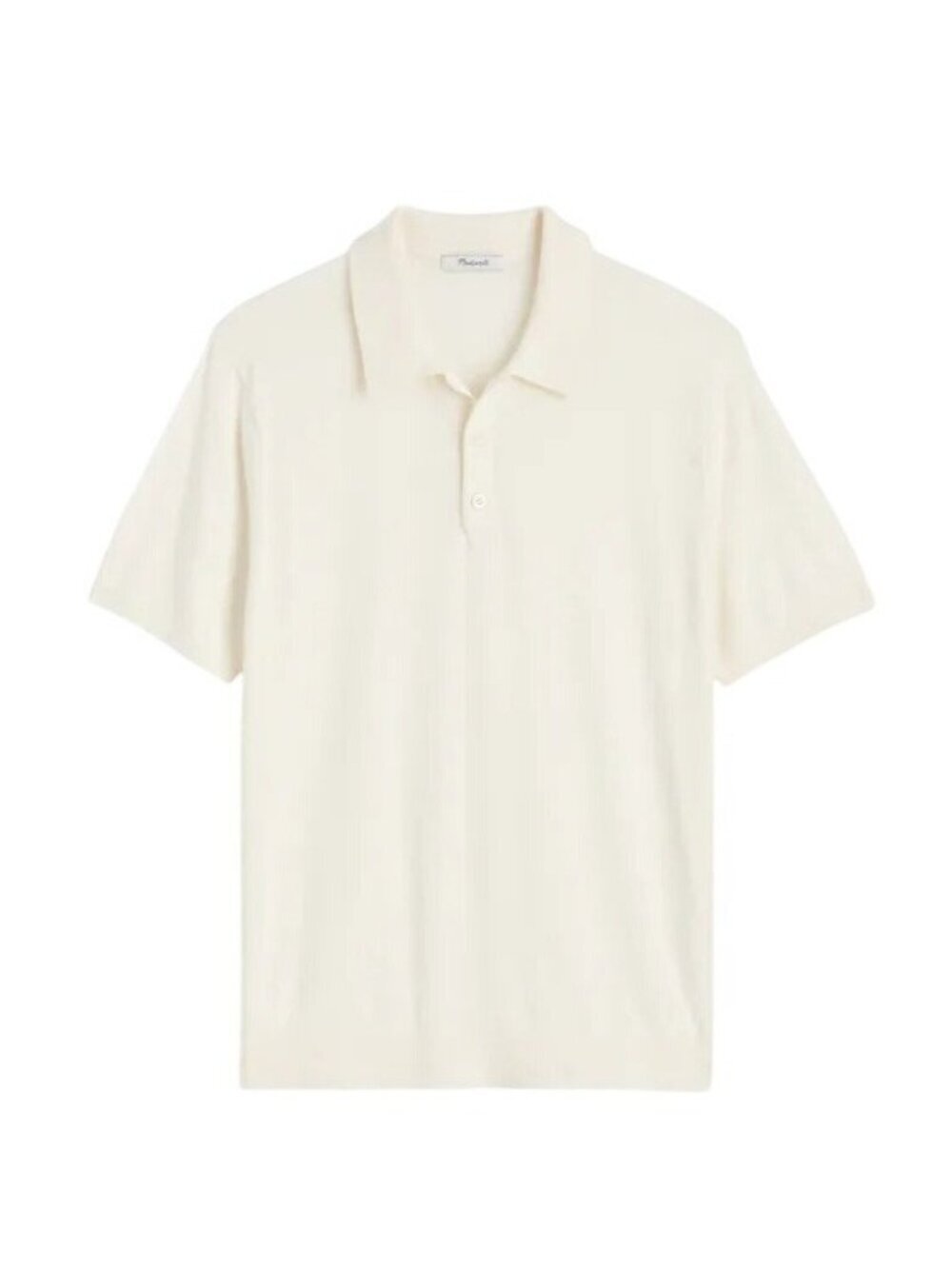 Madewell Mens Three-Button Sweater Polo Shirt~Size XL~Vintage Ivory NWT L16 13